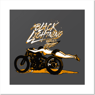 The Legendary Vincent Black Lightning Motorcycle Posters and Art